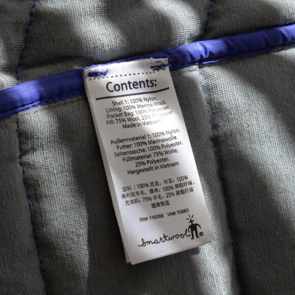 Smartwool Smartloft PHD Merino Wool Grey Puffer Mini Skirt Sz S - Picture 9 of 9